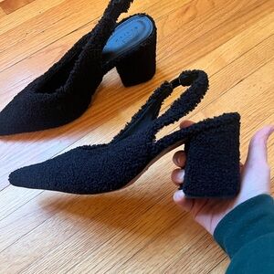 ASOS black Sherpa low heels